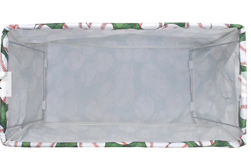 Baseball Zippered Caddy Organizer Tote Bag