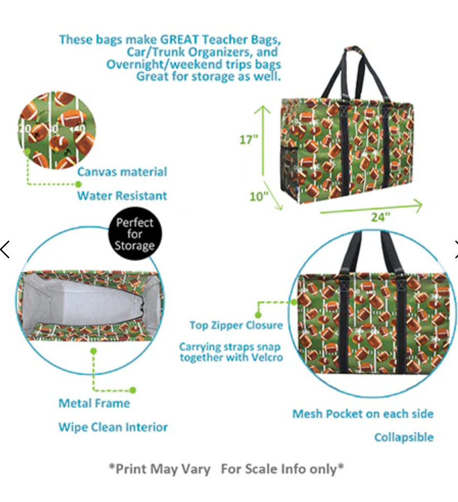 Football Mega Shopping Utility Tote Bag