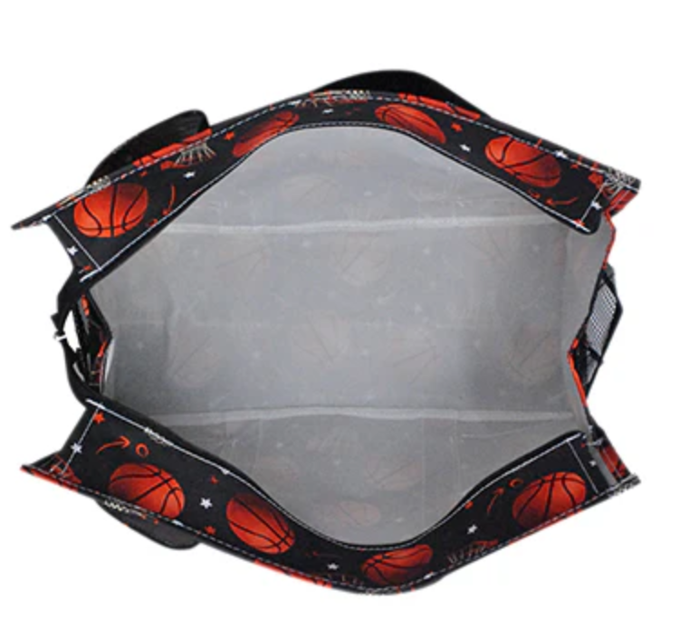 Slam Dunk Basketball Zippered Caddy Organizer Tote Bag