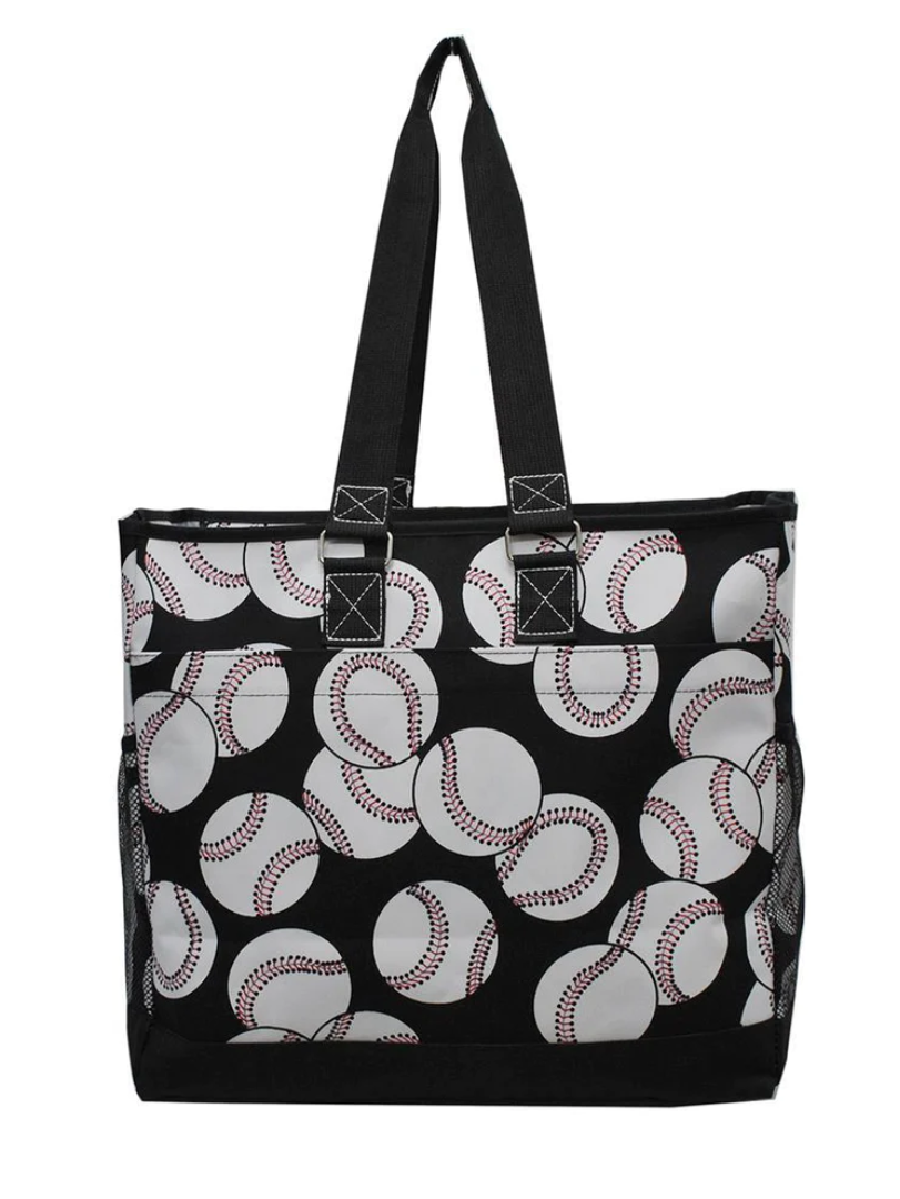 BASEBALL TALL CANVAS TOTE BAG