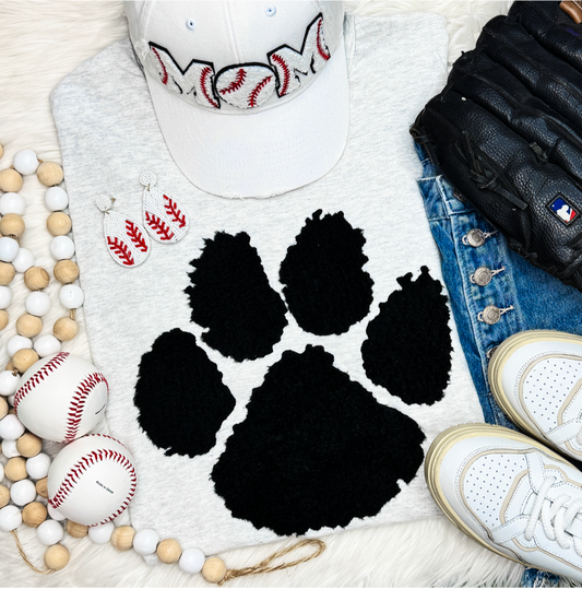 Wildcats Black Fluffy Chenille Paw