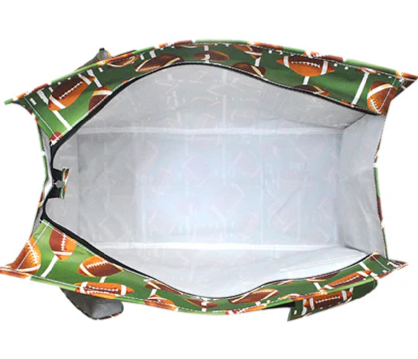 Football Zippered Caddy Organizer Tote Bag