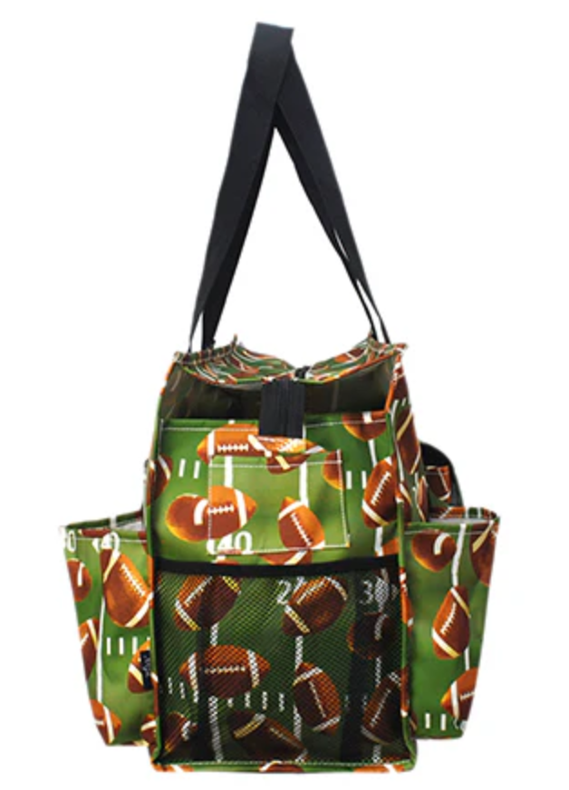 Football Zippered Caddy Organizer Tote Bag