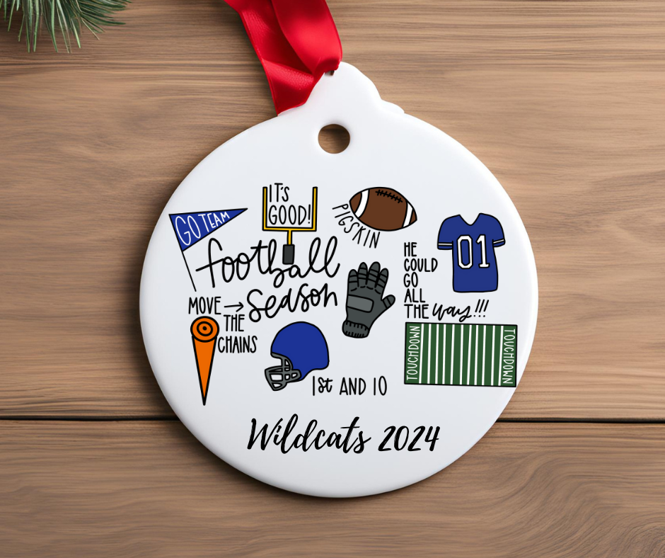 Wildcats Football Ornament
