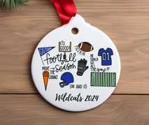 Wildcats Football Ornament