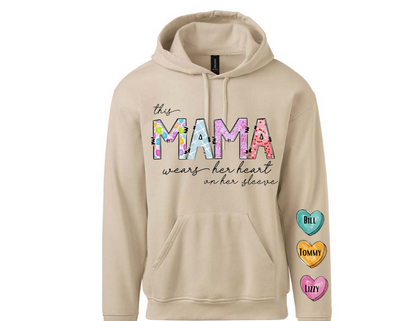 This Mama Wears Her Heart On Her Sleeve (Screen Print/DTG)