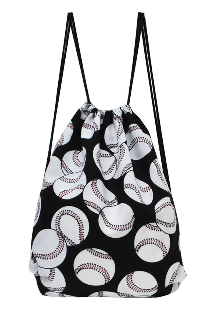 BASEBALL CANVAS DRAWSTRING BAG