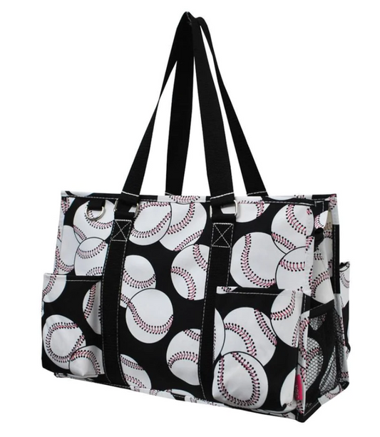 SPORTS THEMED ZIPPERED  ORGANIZER TOTE BAG