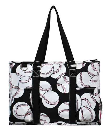 SPORTS THEMED ZIPPERED  ORGANIZER TOTE BAG