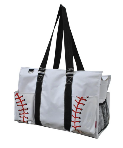 SPORTS THEMED ZIPPERED  ORGANIZER TOTE BAG