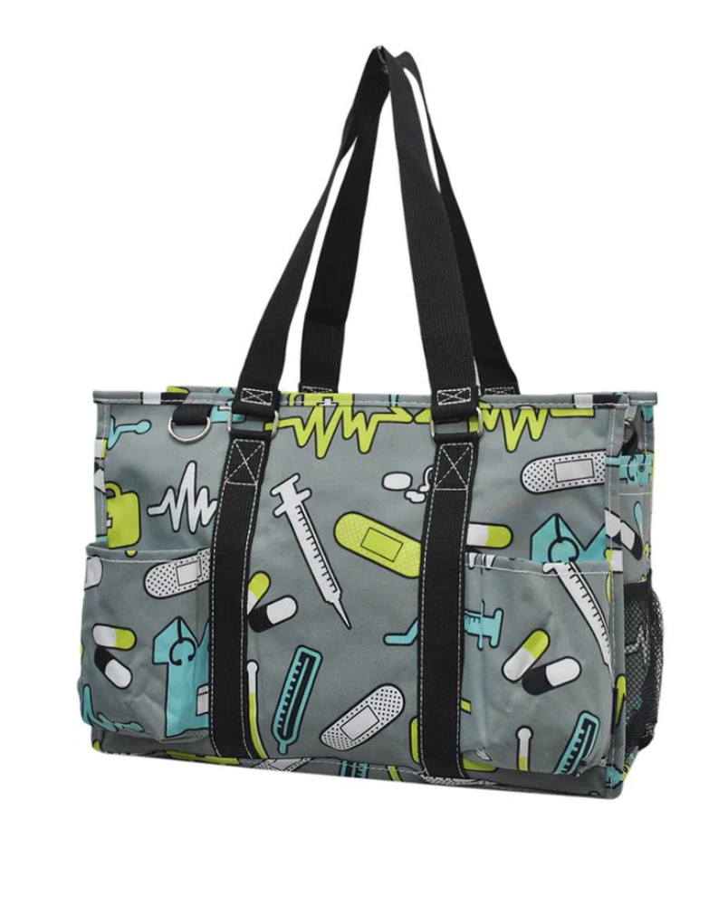 MEDICAL FIELD ZIPPERED CADDY ORGANIZER TOTE BAG