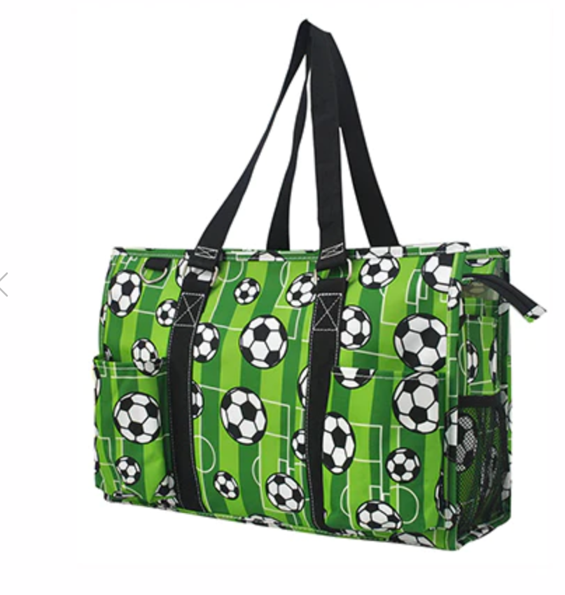 SPORTS THEMED ZIPPERED  ORGANIZER TOTE BAG
