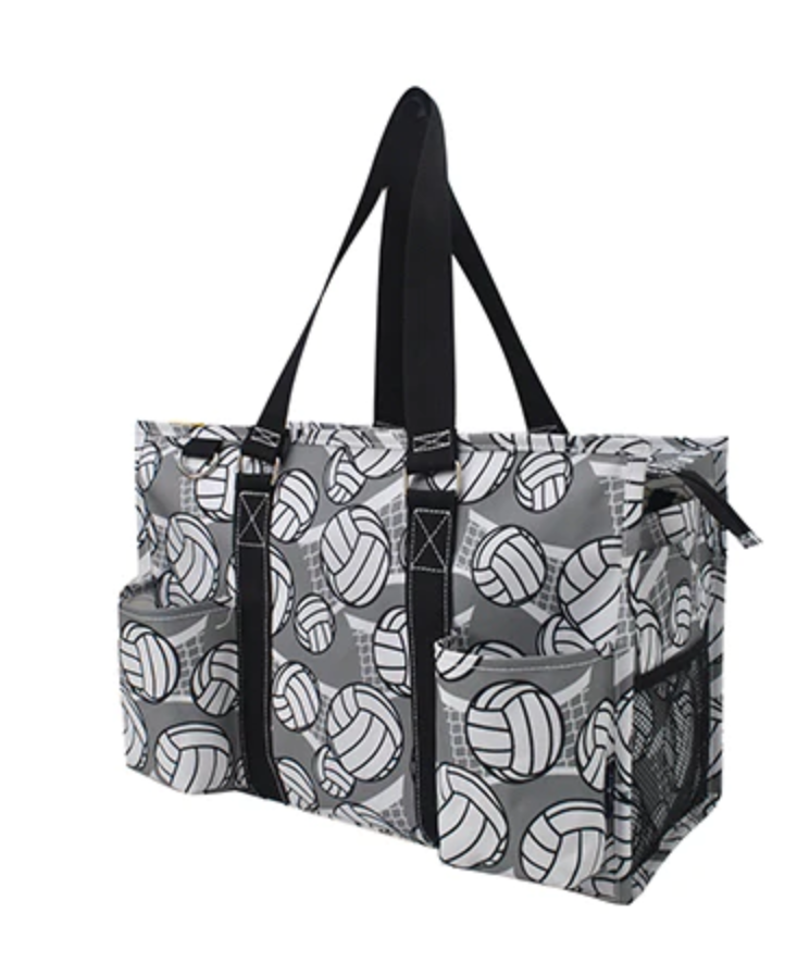 SPORTS THEMED ZIPPERED  ORGANIZER TOTE BAG