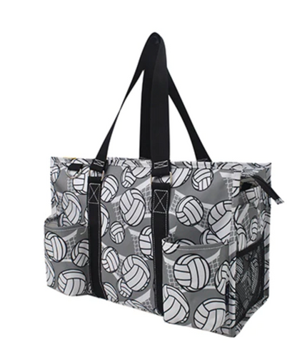 SPORTS THEMED ZIPPERED  ORGANIZER TOTE BAG